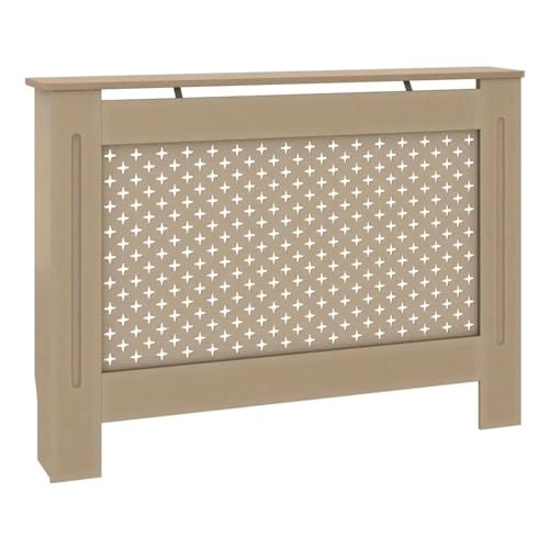 Cubierta de radiador 112x19x81,5 cm y cubiertas para calentador de diseño ajustable blanco