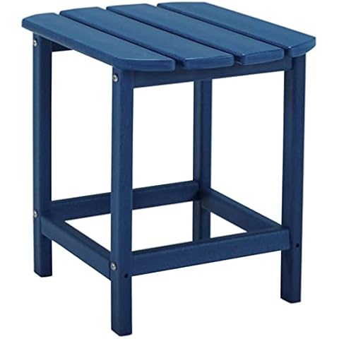 Mesa auxiliar de exterior Sundown Treasure en HDPE azul de Signature Design by Ashley Cover