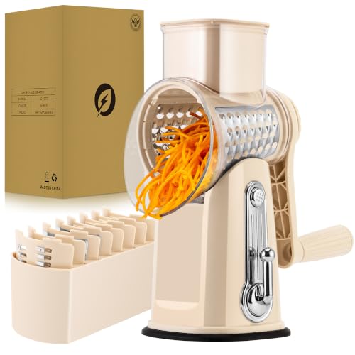 SUSTEAS Rotary Cheese Grater in Beige