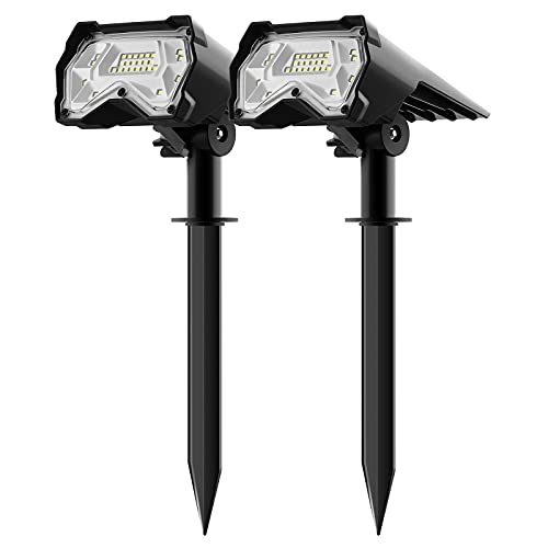 Solar Spot Lights Outdoor 28 LEDs Solar Landscape Spotlights, Outdoor Wall Lights for Yard, Solar Lights Outdoor Garden IP65 Waterproof for Driveway Porch Walkway Pool 2 Pack