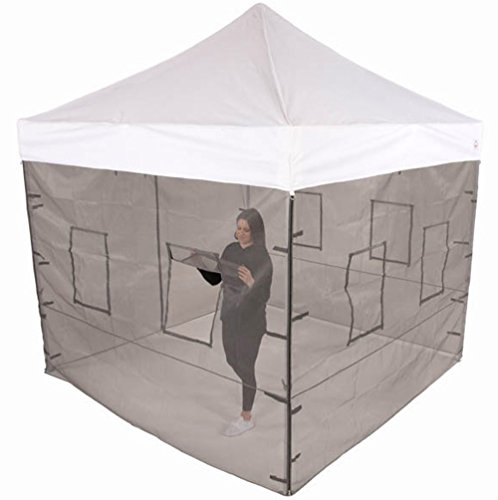 Impact 10' x 10' Pop Up Canopy Tent with Mesh Screen Sidewalls, Instant Outdoor Food Vendor Booth, Commercial Grade, Includes Roller Bag, Burgundy