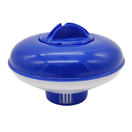 Homebaby Large Pool Chemical Dispenser with Thermometer, Strong Floating Chlorine Dispenser for Indoor & Outdoor Swimming Pools Use as a Spa Chemical Dispenser (1pc, Blue)
