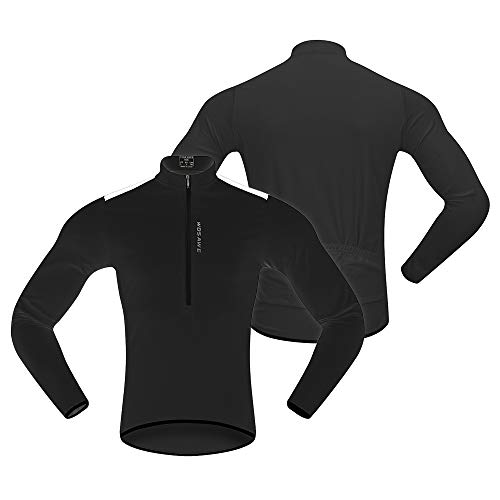 Andoer Camisa de manga comprida masculina de ciclismo primavera outono meio zíper MTB ciclismo