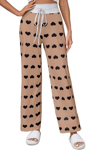 Image of Women Pajama Pants Comfy Lounge Wide Leg Casual Stretch Palazzo Drawstring Pj Bottoms Pants S-3XL