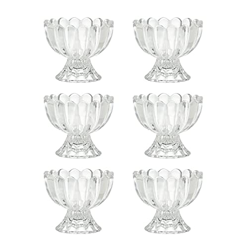 Cabilock Lot de 6 coupes à glace, en verre, à dessert, entrée, 100 ml, verres à cocktail, pour pudding, glace, dessert, collation, petit-déjeuner, yaourt, tiramisu, mousse, bols transparents pour la