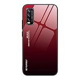 FANFO® Funda para Vivo Y20/Y20i/Y20S [Fancy Series] Gradient 9H Glass Cover Marco Duradero de TPU Suave Rasguña Resistente Ultra-Delgado Case, 5