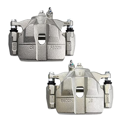 Image of TRQ Front Driver and Passenger Side Brake Caliper Set Caliper Brackets Compatible with 14-20 Mazda 6 L4 2.5L