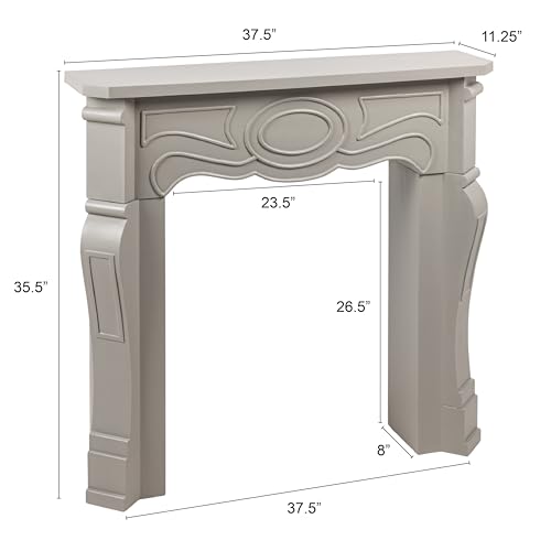 Image of Creative Co-Op Small Victorian Decorative Fireplace Mantel, Grey