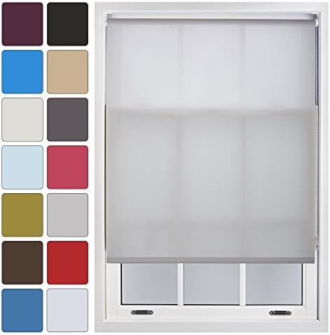 Furnished Blinds Window Custom Made to Measure Daylight Roller Blinds - Sheer Non-blackout Blind Opaque Fabric Shades Easy Fit Window Blinds, Purple up to 60cm