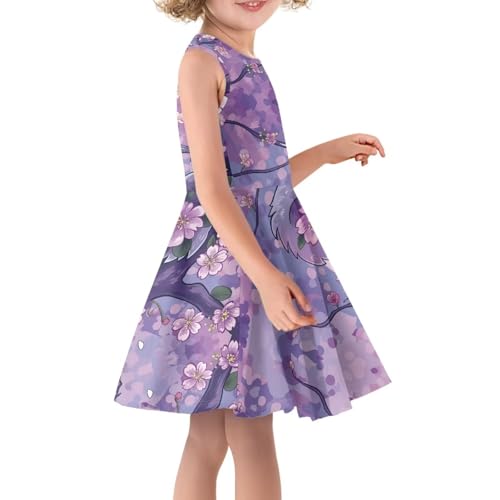 Veniyate Cute Girl's Tank Dress Midi Dress Beach Sleeveless Sundress for Kids 3-16 Years3