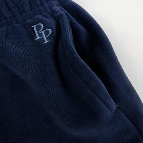 Pet Passion People Packs Cooper II - The Plush Velour Sweatsuit, Organic Cotton & Recycled Poly 2-Piece Top Pants for Baby, Toddler​, Navy, 3T by Pet Passion - Image 7