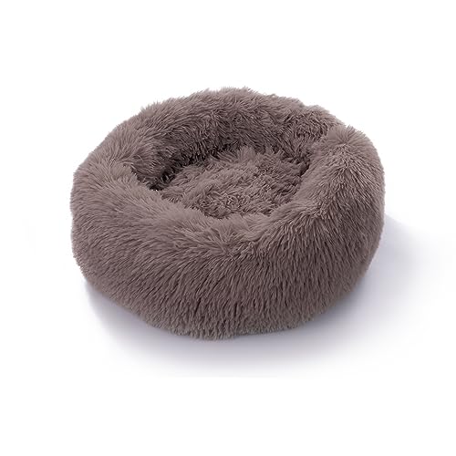 TEKONA Donut Hundebett/Katzenbett – Rundes, Flauschiges Tierkissen Mit Erhöhtem Rand, Rutschfest, In Verschiedenen Größen (40–70 Cm) & Farben