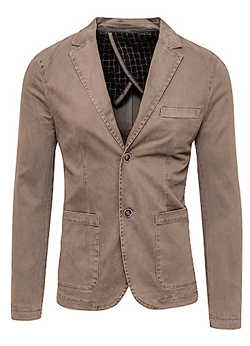 Giacca Uomo Sartoriale Slim Fit Blazer Casual Elegante in Cotone