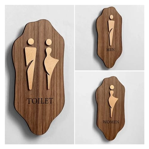 Panneau de toilettes en bois : la solution adhésive pour guider vos invités - 5