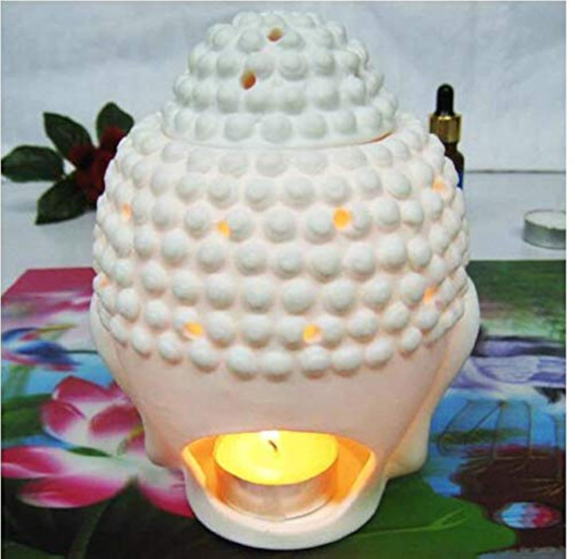 Unscented White Buddha Face Tea Lights Candle