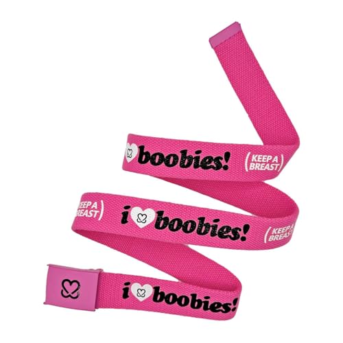 Keep A Breast The i love boobies! Web Belt - Spring Fuchsia Pink