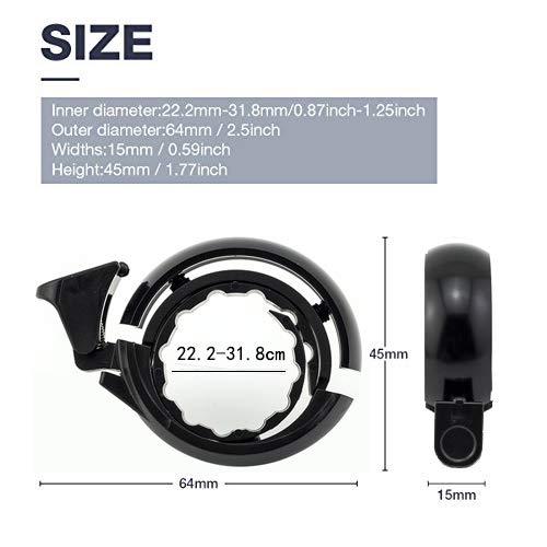 LESOVI Loud Crisp Clear Sound Bicycle Bike Bell,Suitable for All Larger Bicycle Bells of Bicycle Handlebars, Q-Bell Bicycles, Bicycle Mountain Bikes, and Alarm Horn Rings for 22-31mm Handlebars… (Red) - Thumbnail 3