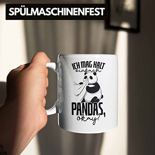Trendation - Lustige Panda Tasse Panda-Motiv Geschenk Tierliebhaber Geschenkidee Panda Fans (Weiß)