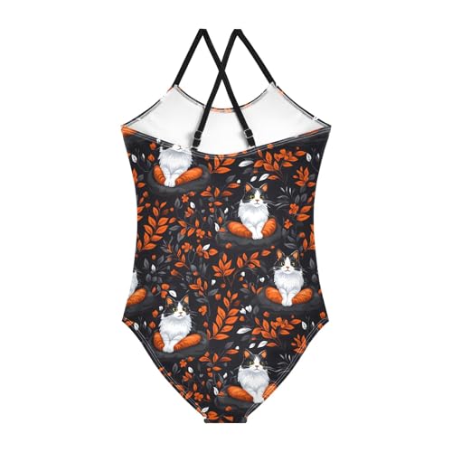 Girl's One Piece Swimsuit Elegant Black Cat Seat Beach Bathing Swimwear2