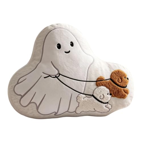 Cojín de peluche fantasma mullido para decoración de Halloween 2