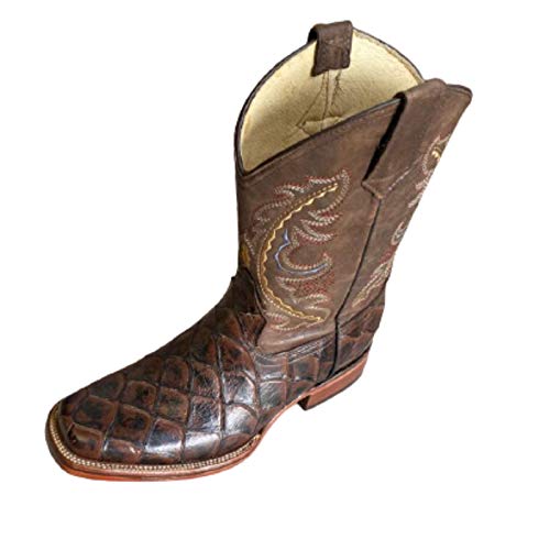 Dona Michi Men Genuine Cowhide Fish Print Cowboy Boots Handcrafted4
