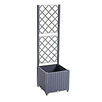 vidaXL Poly Rattan Plantenbak - 157 x 80 x 40 cm - Grijs - Stevig Frame