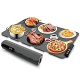 HASDSAGY Electric Warming Tray, Rollable Food Warming Mat with 5 Temperature 6 Timer Setting Warming Tray Food Warmer Versatile Electric Warming Hot Plates Trays Heat Pad for Parties Home Travel