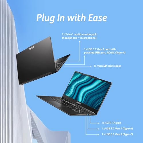 Image of Acer TravelLite Thin Laptop AMD Ryzen 5 7430U |16GB RAM, 512GB SSD | 14 inch Full HD Anti-Glare Display |Privacy Shutter| Windows 11 & MS-Office 2021 | Metal Body | 1.34Kg | Black | 30 Months Warranty