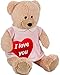 Produktbild Brubaker XXL Teddybär mit Kleid 100 cm groß Beige mit einem I Love You Herz Stofftier Plüschtier Kuscheltier