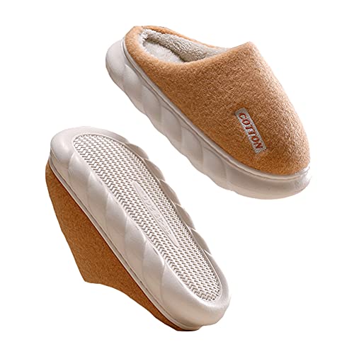 Rojeam Chaussons Chaudes Femme Homme Pantoufles avec Fourrure Confortable Mignons Hiver Intérieur Extérieur Cover