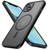 ImpactStrong Magnetic Guard Designed for iPhone 13 Case [Camera Protection] [Military Grade Drop Tested] [Compatible with MagSafe] Slim Translucent Matte Phone Case (6.1') - Black