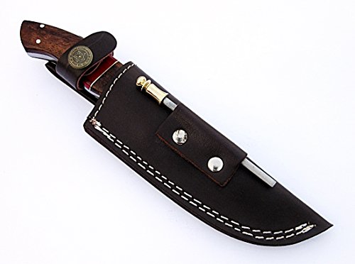 Handmade Damascus Steel Bushcraft Knife - Stunning Easy Grip Handle - Thumbnail 7