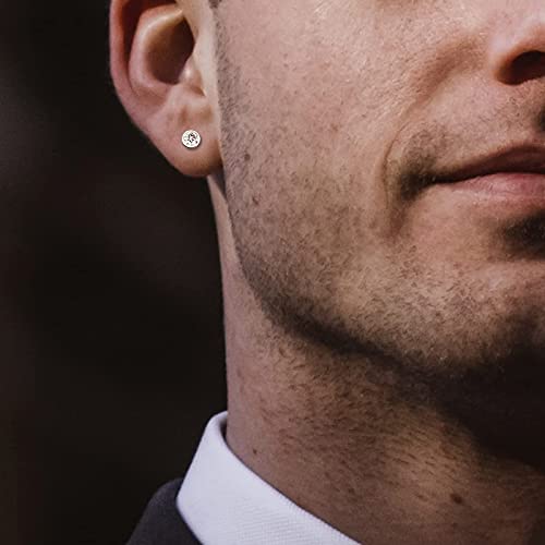 G23 Titanium Earrings Studs, Hypoallergenic Stud Earrings For Women Girls Men Sensitive Ears,Cubic Zirconia Earrings Round Bright/Princess-Cut Square/Ball , Premium High Polished With Pure Titanium Backs(4Mm, Butterfly Clasp) #TOP6