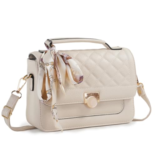 Bolsa Feminina Transversal Com Lencinho Bau Tiracolo Espaçosa Bolsa Feminina Estruturada Media Com Alça Fang(branco)