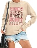BANGELY Women Howdy Cowgirl Sweatshirt Leopard Retro Western Southern Pullover Bachelorette Party Lo