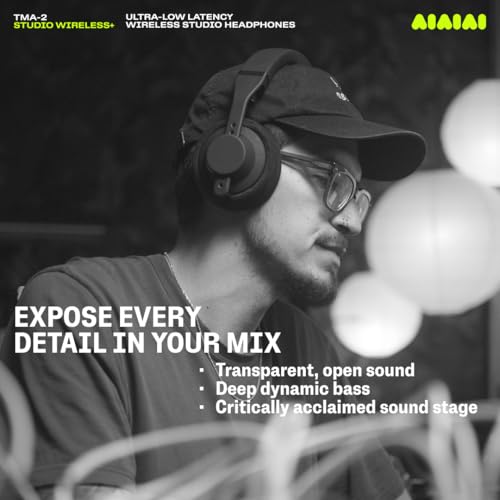 Aiaiai TMA-2 Headphones Studio Wireless+ Nere - Cuffie Bluetooth Over Ear Premium - Cuffie Wireless Professionali Con Latenza Ultra-Bassa - 7