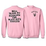 Husband for Matt Rife Front and Back Print Sweatshirt Unisex X-Large Pink