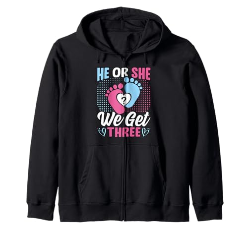 He Or She We Get Three Funny Triplet Parents Sudadera con Capucha