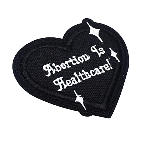 Patchkingdom Abortion Is Health Care Embroidered Iron On Sew On Patch Emblem Pro Choice Feminism Women's Rights Armband Badge For Shirts Applique Accessory Feminist Gift (Black), 8X8.5Cm/3.1X3.3Inch #TOP2