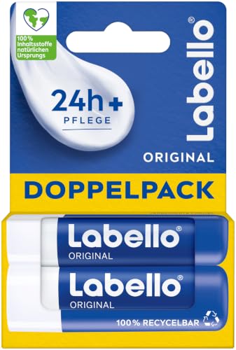 Labello Original Lippenpflegestift Doppelpack hochwirksame Lippenpflege mit Sheabutter Vitaminen und natürlichen Ölen Lippenbalsam für mehr als 24h Feuchtigkeit (2x 4 8 g)