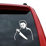 Black Heart Decals & More Michael Myers/Halloween Vinyl Decal Sticker | Color: White | 5' Tall