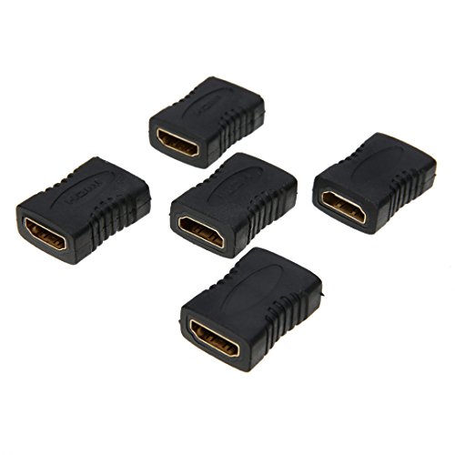 VizGiz 5 Pack HDMI Coupler HDMI Female to Female Connector HDMI Extension Adapter F/F Joiner Extender for HDTV TV Laptop PC Monitor TV Box HDMI Cable Connection Extending