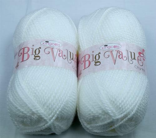 SleepyNights Big Value Chunky Knitting Yarn Wool Acrylic 2 Pack (2 x 100g) - Grey