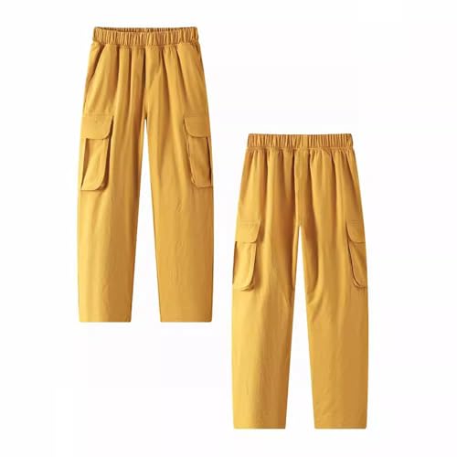 Boys Cargo Pants Elastic Waist Baggy Work Trousers with Multi Pockets Casual Trendy School Pants for Boys 7-14Y2