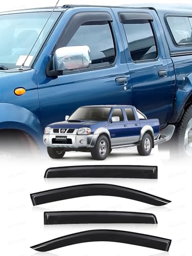 Déflecteurs d'air teintés anti-pluie pour vitres Nissan Navara D22