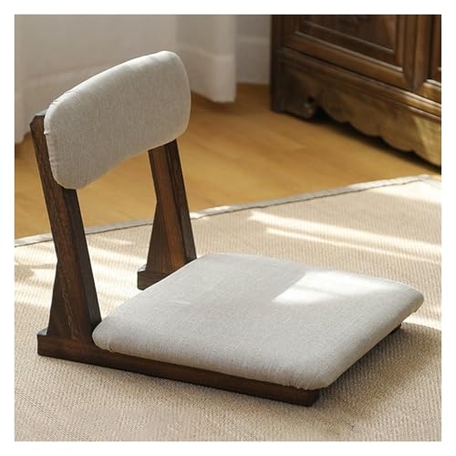 Genérico Silla Tatami Plegable con Respaldo, Silla Tatami, Silla portátil sin Patas, con cojín, Capacidad de Carga máxima 100 kg, for Sala de Estar, Ventanal(Gray-Cloth,38 * 46 * 42cm)