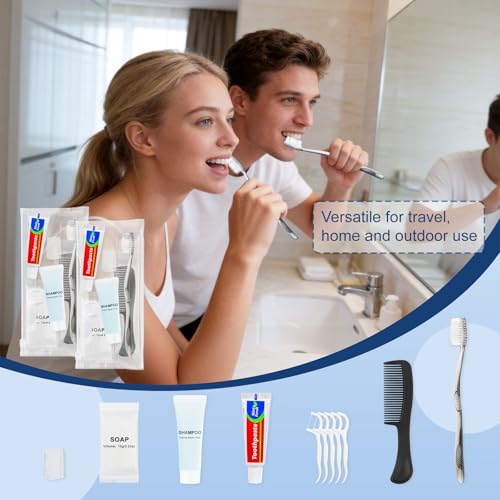 Kit brosse à dents de voyage individuel complet pour hôtel et camping - 2