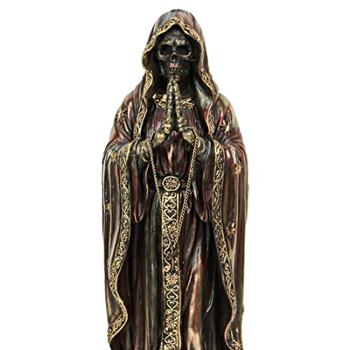 Figura Decorativa Santa Muerte en Resina Bronce Antigua 7.5" miniatura 2