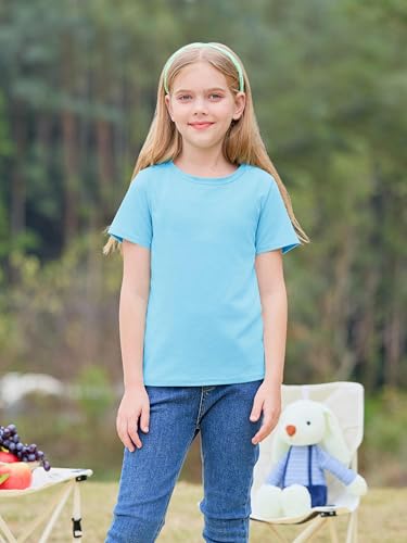 Image of Imily Bela Girls Summer Crewneck T Shirts 5-14 Years | Kids, Casual, Short Sleeve, Loose Basic Tee Tops, Versatile Everyday Wear, Sports, school, party & outdoor activities