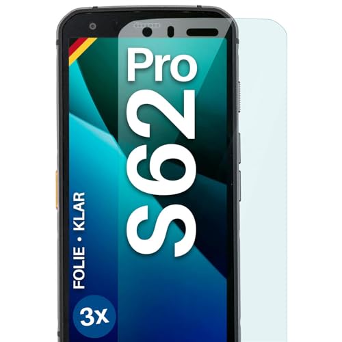 moex für CAT S62 Pro Schutzfolie Displayschutz Folie Ultra-klar HD 0,2 mm kompatibel mit jeder Hülle, Anbringen ohne Blasen, Handyfolie Extra Kratzfest, FlexProtect 3 Stück